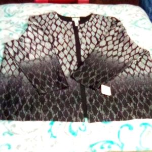 Black and Gray Ladies Plus Size Hombre dress blazer